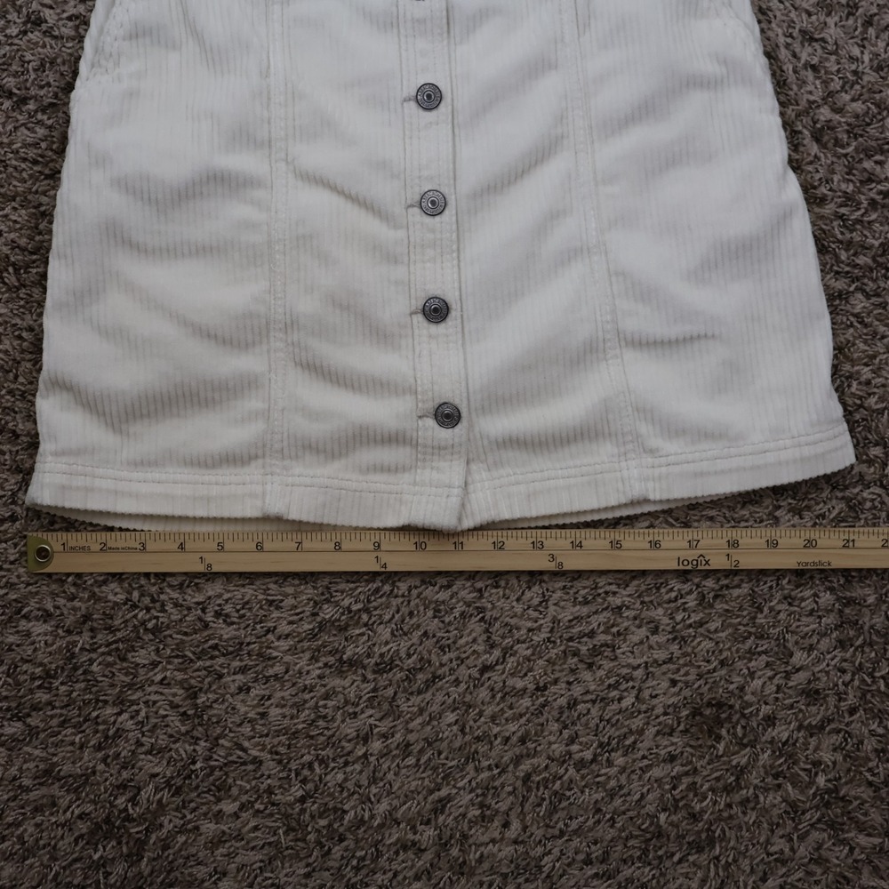 Abercrombie & Fitch Corduroy Mini Skirt Ivory Womens Medium Waist 29" Length 17" - Picture 9 of 10